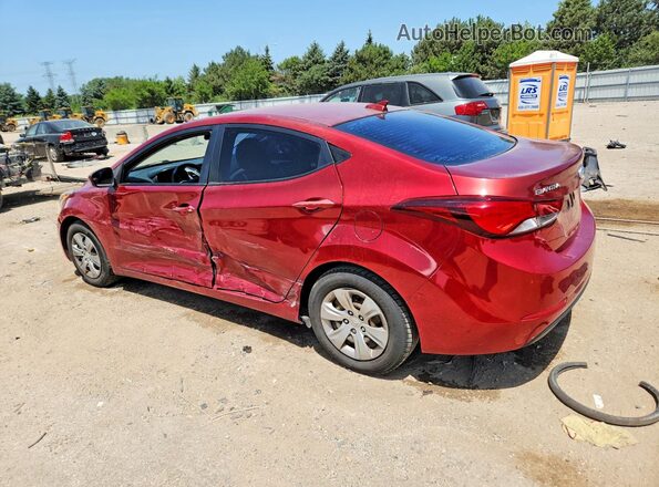 5NPDH4AE3GH757936 2016 HYUNDAI ELANTRA Red Задня ліва чверть