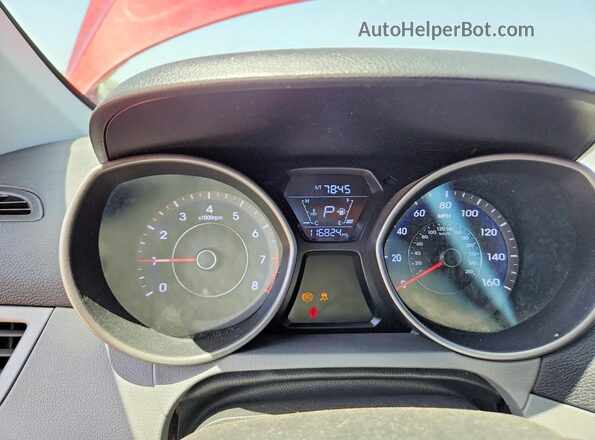 5NPDH4AE3GH757936 2016 HYUNDAI ELANTRA Red Вид щитка приладів