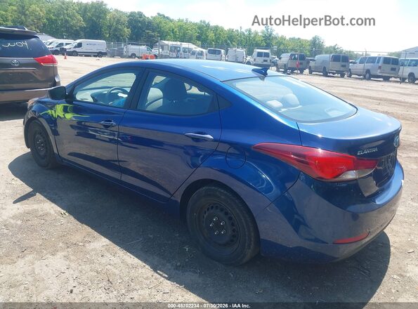 5NPDH4AE3GH766247 2016 HYUNDAI ELANTRA Синий Задняя левая четверть