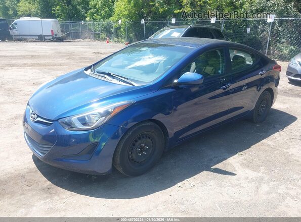 5NPDH4AE3GH766247 2016 HYUNDAI ELANTRA Синий Передняя левая четверть