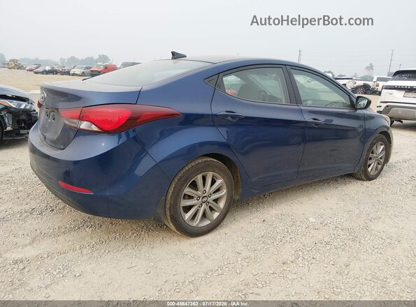 5NPDH4AE4GH660566 2016 HYUNDAI ELANTRA Blue უკანა მარჯვენა