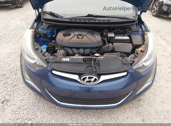 5NPDH4AE4GH660566 2016 HYUNDAI ELANTRA Blue უკანა ხედი