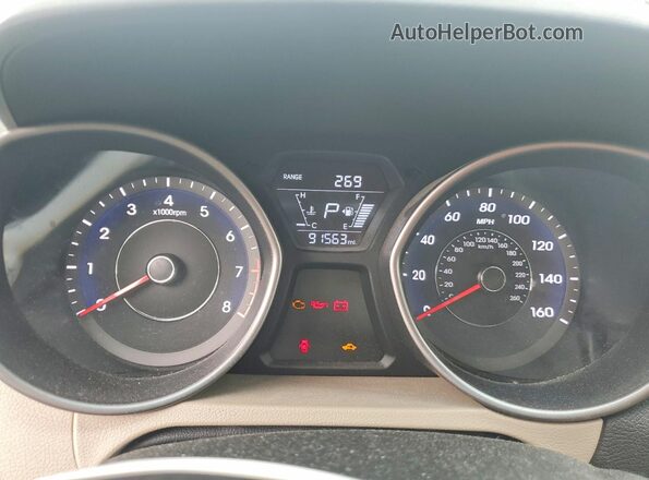 5NPDH4AE4GH685659 2016 HYUNDAI ELANTRA White Vista del cuadro de instrumentos