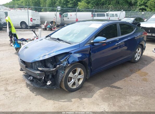 5NPDH4AE4GH732754 2016 HYUNDAI ELANTRA Синий Передняя левая четверть