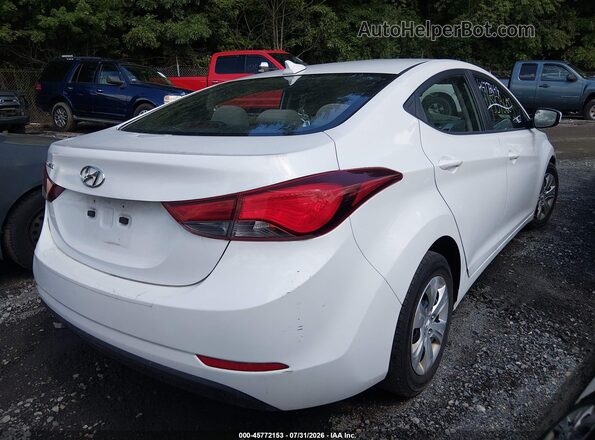 5NPDH4AE4GH765818 2016 HYUNDAI ELANTRA White Trasero derecho