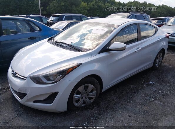 5NPDH4AE4GH765818 2016 HYUNDAI ELANTRA White Vista tres cuartos delantera izquierda