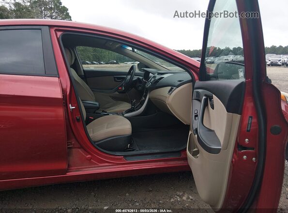 5NPDH4AE5GH681619 2016 HYUNDAI ELANTRA Red Widok wnętrza z przodu
