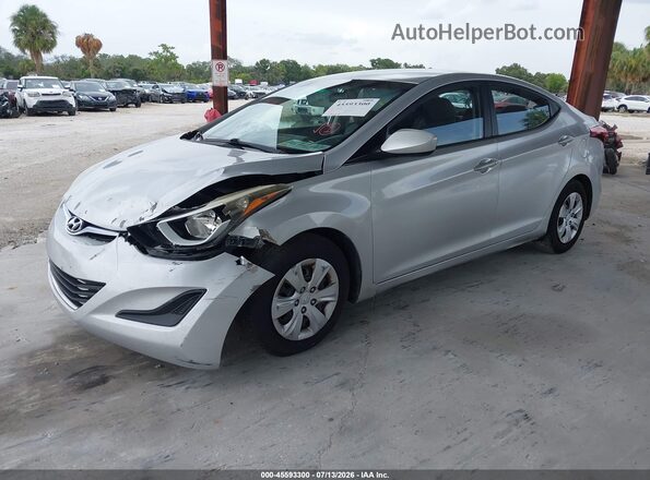 5NPDH4AE5GH725151 2016 HYUNDAI ELANTRA Silver წინა მარცხენა ხედი სამი მეოთხედიდან