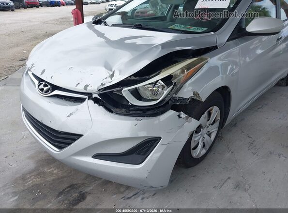 5NPDH4AE5GH725151 2016 HYUNDAI ELANTRA Silver წინა ხედი
