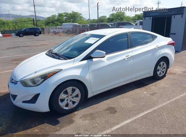 5NPDH4AE5GH740118 2016 HYUNDAI ELANTRA White წინა მარცხენა ხედი სამი მეოთხედიდან