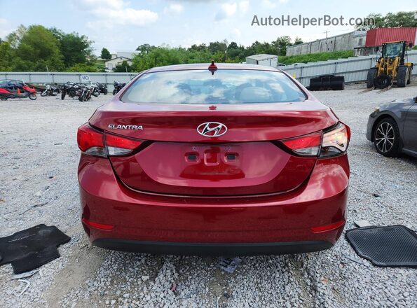 5NPDH4AE5GH746890 2016 HYUNDAI ELANTRA Красный Вид сзади