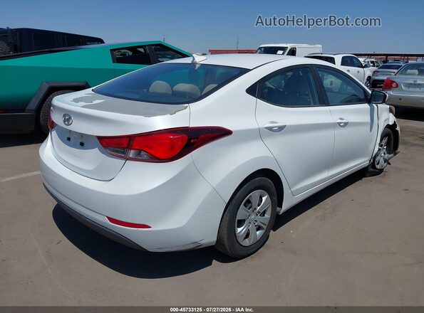 5NPDH4AE5GH760434 2016 HYUNDAI ELANTRA White უკანა მარჯვენა