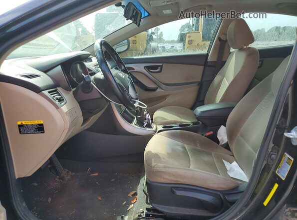 5NPDH4AE6GH687283 2016 HYUNDAI ELANTRA Black Widok wnętrza z przodu