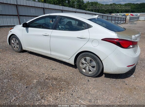 5NPDH4AE6GH711842 2016 HYUNDAI ELANTRA White Trasero izquierdo