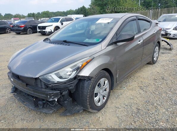 5NPDH4AE6GH732397 2016 HYUNDAI ELANTRA Gray Front left