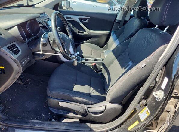 5NPDH4AE6GH735459 2016 HYUNDAI ELANTRA Black წინა სალონის ხედი