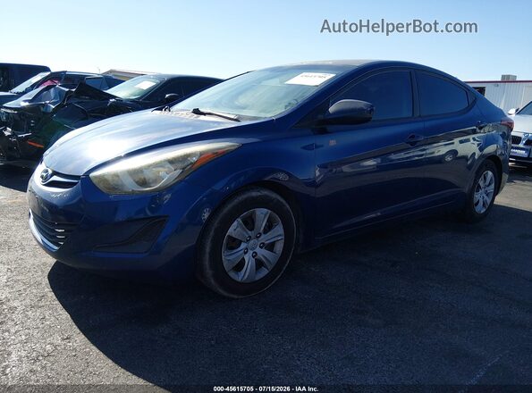 5NPDH4AE7GH664661 2016 HYUNDAI ELANTRA Синий Передняя левая четверть