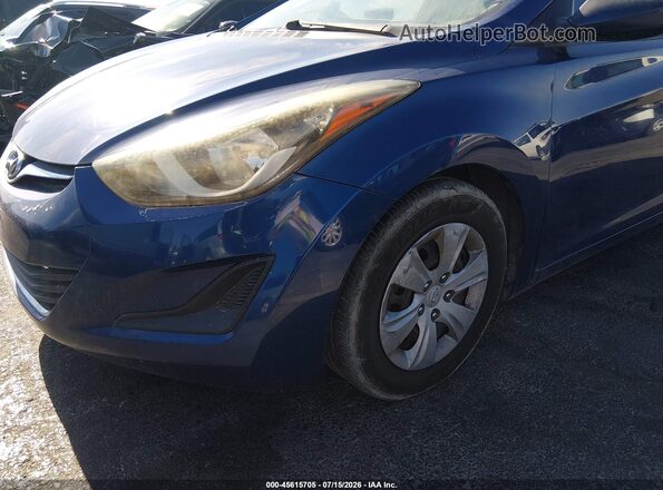 5NPDH4AE7GH664661 2016 HYUNDAI ELANTRA Синий Вид спереди