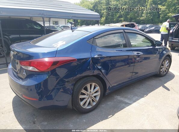 5NPDH4AE7GH703569 2016 HYUNDAI ELANTRA Синий Задняя правая четверть