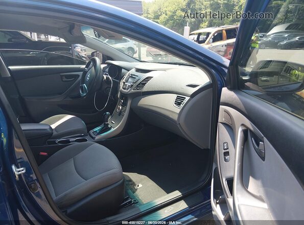 5NPDH4AE7GH703569 2016 HYUNDAI ELANTRA Синий Вид салона спереди