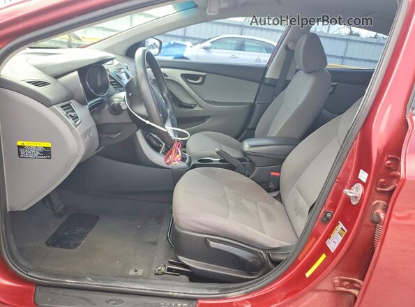 5NPDH4AE7GH725345 2016 HYUNDAI ELANTRA Красный Вид салона спереди