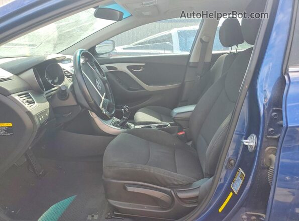 5NPDH4AE7GH732232 2016 HYUNDAI ELANTRA Blue Widok wnętrza z przodu
