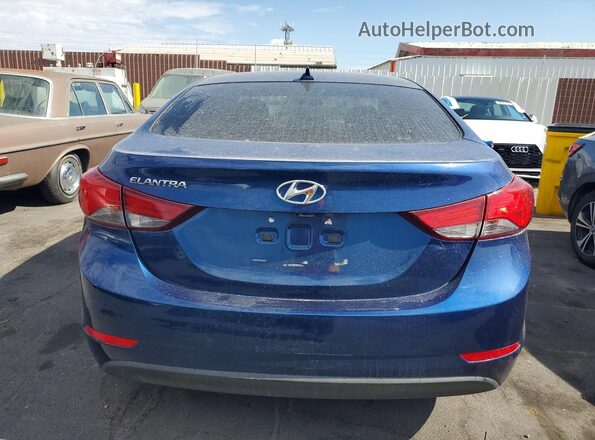 5NPDH4AE7GH732232 2016 HYUNDAI ELANTRA Blue Widok z tyłu
