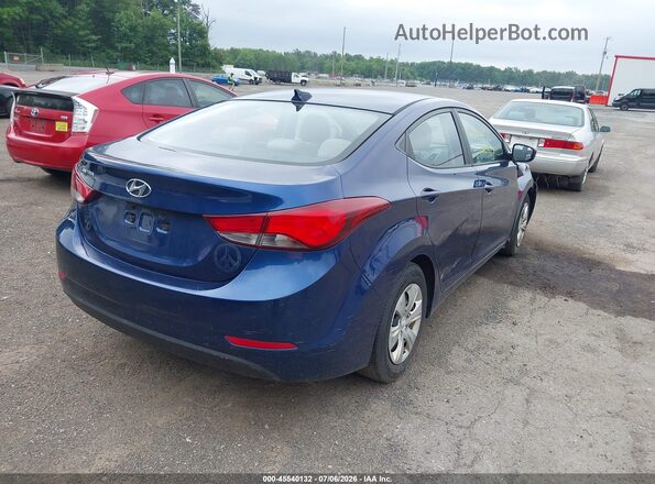 5NPDH4AE7GH736006 2016 HYUNDAI ELANTRA Blue Задня права чверть