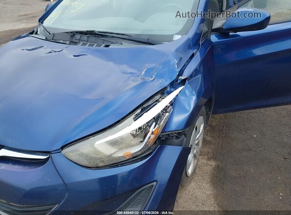 5NPDH4AE7GH736006 2016 HYUNDAI ELANTRA Blue Вид спереду