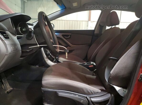 5NPDH4AE8GH665253 2016 HYUNDAI ELANTRA Red Widok wnętrza z przodu