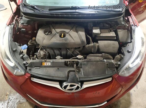 5NPDH4AE8GH665253 2016 HYUNDAI ELANTRA Red Widok wnętrza z tyłu