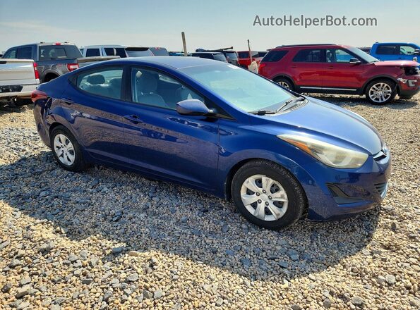 5NPDH4AE8GH700423 2016 HYUNDAI ELANTRA Синий Передняя правая четверть
