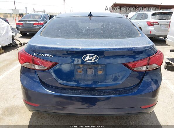 5NPDH4AE8GH703810 2016 HYUNDAI ELANTRA Blue 