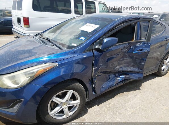 5NPDH4AE8GH703810 2016 HYUNDAI ELANTRA Blue Դիմացի տեսք