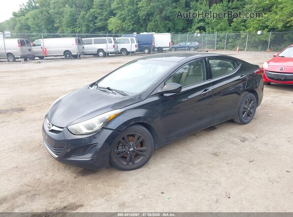 5NPDH4AE8GH711146 2016 HYUNDAI ELANTRA Black წინა მარცხენა ხედი სამი მეოთხედიდან
