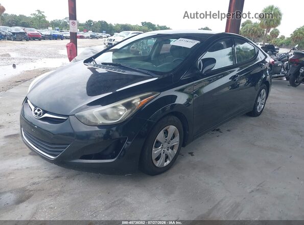 5NPDH4AE8GH711924 2016 HYUNDAI ELANTRA Black Առջևի ձախ երեք քառորդ տեսարան
