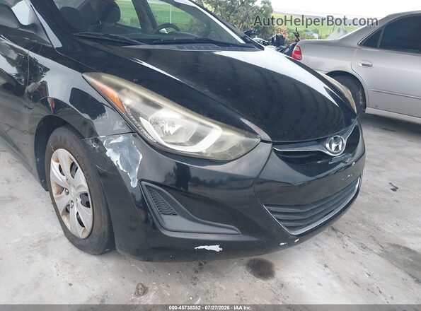 5NPDH4AE8GH711924 2016 HYUNDAI ELANTRA Black Դիմացի տեսք