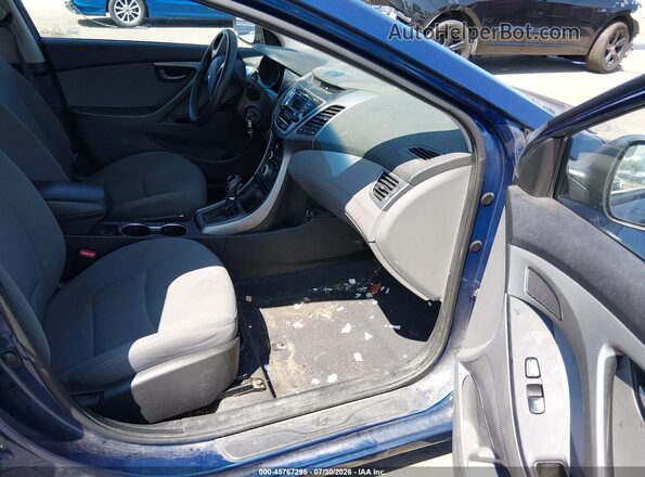 5NPDH4AE8GH720042 2016 HYUNDAI ELANTRA Blue Widok wnętrza z przodu