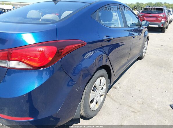 5NPDH4AE8GH720042 2016 HYUNDAI ELANTRA Blue Widok z przodu