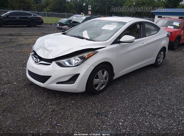 5NPDH4AE8GH728870 2016 HYUNDAI ELANTRA White Vista tres cuartos delantera izquierda