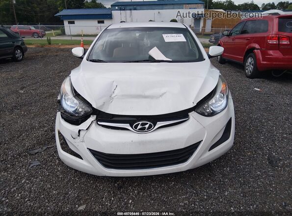 5NPDH4AE8GH728870 2016 HYUNDAI ELANTRA White Vista del cuadro de instrumentos