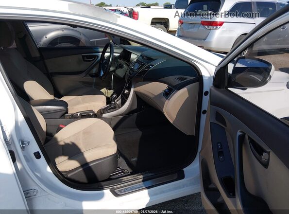 5NPDH4AE8GH780502 2016 HYUNDAI ELANTRA White Vista interior delantera
