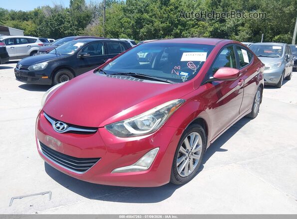 5NPDH4AE9GH656769 2016 HYUNDAI ELANTRA Красный Передняя левая четверть