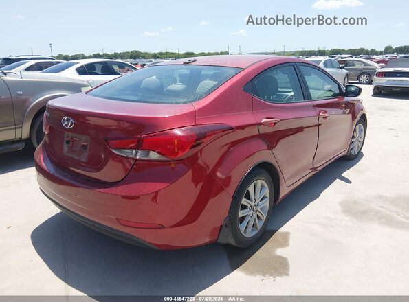 5NPDH4AE9GH656769 2016 HYUNDAI ELANTRA Красный Задняя правая четверть