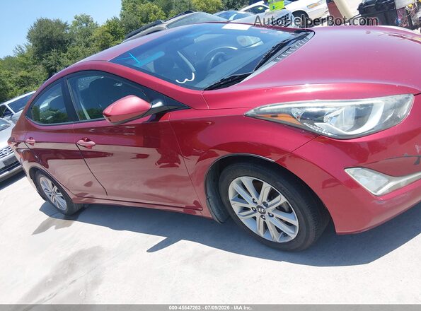 5NPDH4AE9GH656769 2016 HYUNDAI ELANTRA Красный Вид задней части салона