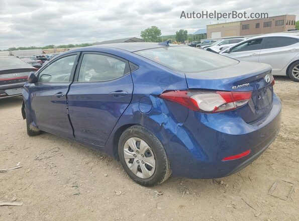 5NPDH4AE9GH701130 2016 HYUNDAI ELANTRA Blue Rear left