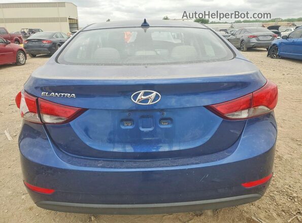 5NPDH4AE9GH701130 2016 HYUNDAI ELANTRA Blue Rear view