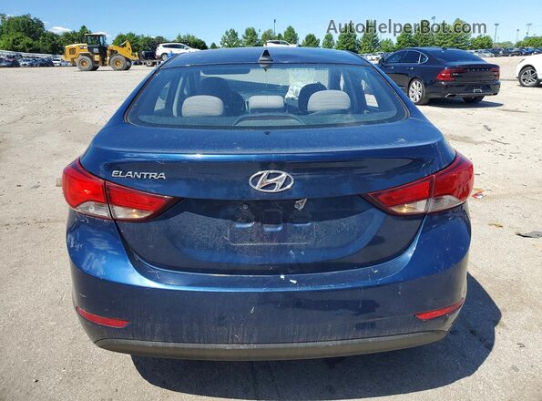 5NPDH4AE9GH713889 2016 HYUNDAI ELANTRA Blue Rear view
