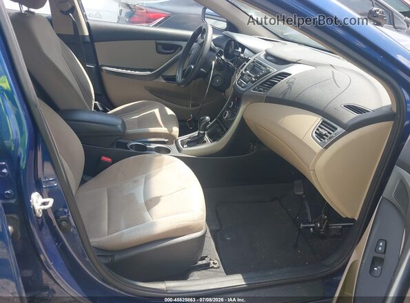 5NPDH4AE9GH730434 2016 HYUNDAI ELANTRA Blue წინა სალონის ხედი