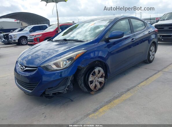 5NPDH4AE9GH749663 2016 HYUNDAI ELANTRA Blue Vista tres cuartos delantera izquierda